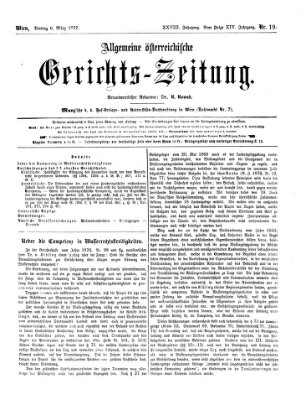 Allgemeine österreichische Gerichts-Zeitung Dienstag 6. März 1877