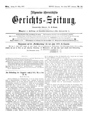 Allgemeine österreichische Gerichts-Zeitung Freitag 30. März 1877