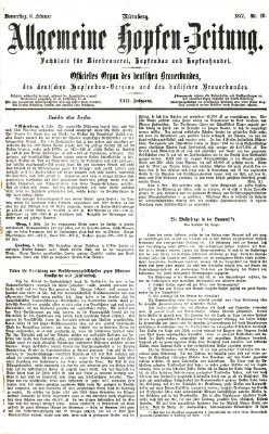 Allgemeine Hopfen-Zeitung Donnerstag 8. Februar 1877