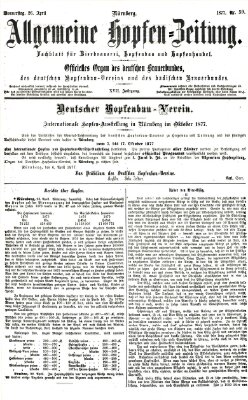 Allgemeine Hopfen-Zeitung Donnerstag 26. April 1877
