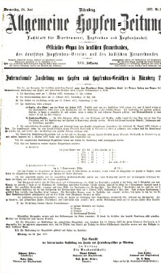 Allgemeine Hopfen-Zeitung Donnerstag 28. Juni 1877