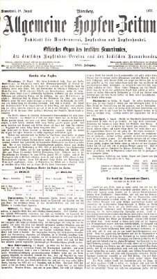 Allgemeine Hopfen-Zeitung Samstag 18. August 1877