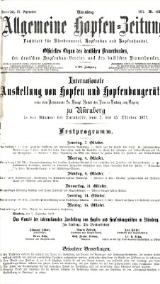 Allgemeine Hopfen-Zeitung Donnerstag 27. September 1877
