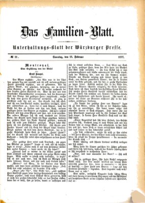 Das Familienblatt (Würzburger Presse) Sonntag 18. Februar 1877