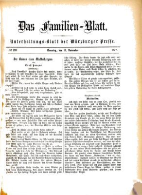 Das Familienblatt (Würzburger Presse) Sonntag 11. November 1877
