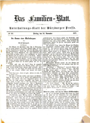 Das Familienblatt (Würzburger Presse) Freitag 30. November 1877