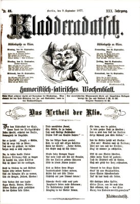 Kladderadatsch Sonntag 9. September 1877