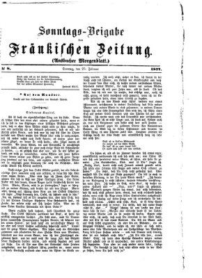 Fränkische Zeitung (Ansbacher Morgenblatt) Sonntag 25. Februar 1877
