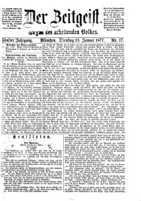 Der Zeitgeist Dienstag 23. Januar 1877