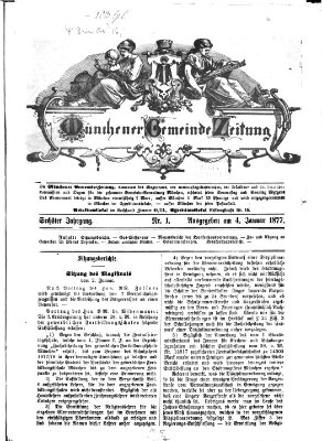 Münchener Gemeinde-Zeitung Donnerstag 4. Januar 1877