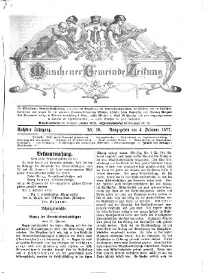 Münchener Gemeinde-Zeitung Sonntag 4. Februar 1877
