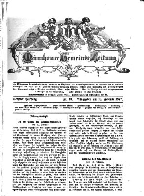 Münchener Gemeinde-Zeitung Donnerstag 15. Februar 1877