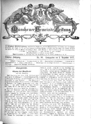 Münchener Gemeinde-Zeitung Sonntag 2. Dezember 1877