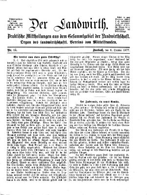 Der Landwirt (Ansbacher Morgenblatt) Samstag 6. Oktober 1877