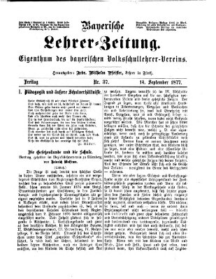 Bayerische Lehrerzeitung Freitag 14. September 1877