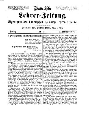 Bayerische Lehrerzeitung Freitag 9. November 1877