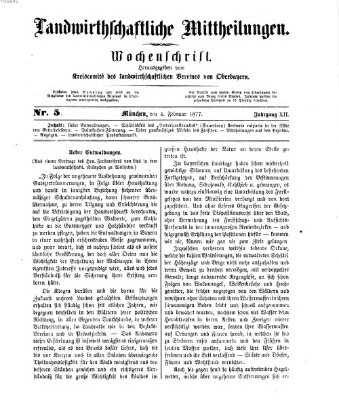 Landwirthschaftliche Mittheilungen Sonntag 4. Februar 1877