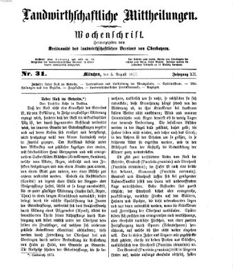 Landwirthschaftliche Mittheilungen Sonntag 5. August 1877