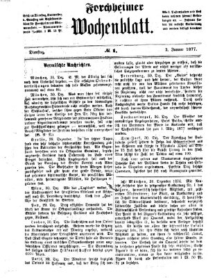 Amtsblatt für die Königlichen Bezirksämter Forchheim und Ebermannstadt sowie für die Königliche Stadt Forchheim Dienstag 2. Januar 1877