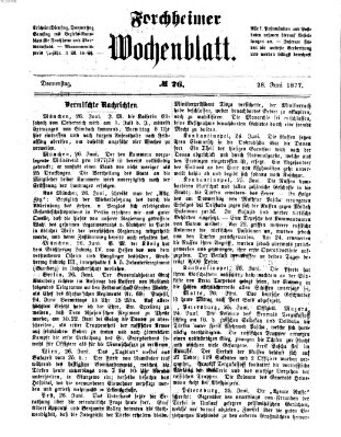 Amtsblatt für die Königlichen Bezirksämter Forchheim und Ebermannstadt sowie für die Königliche Stadt Forchheim Donnerstag 28. Juni 1877