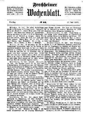 Amtsblatt für die Königlichen Bezirksämter Forchheim und Ebermannstadt sowie für die Königliche Stadt Forchheim Dienstag 17. Juli 1877
