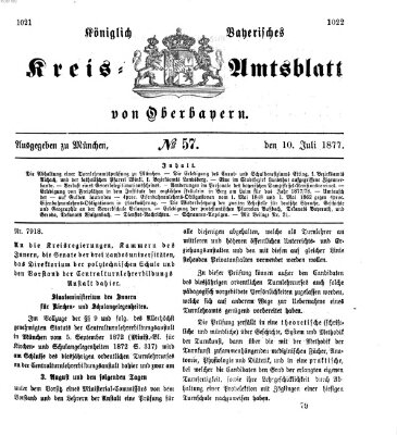Königlich-bayerisches Kreis-Amtsblatt von Oberbayern (Münchner Intelligenzblatt) Dienstag 10. Juli 1877