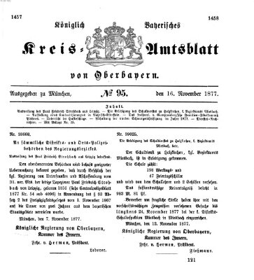 Königlich-bayerisches Kreis-Amtsblatt von Oberbayern (Münchner Intelligenzblatt) Dienstag 16. Oktober 1877