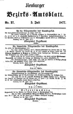 Neuburger Bezirks-Amtsblatt Donnerstag 5. Juli 1877