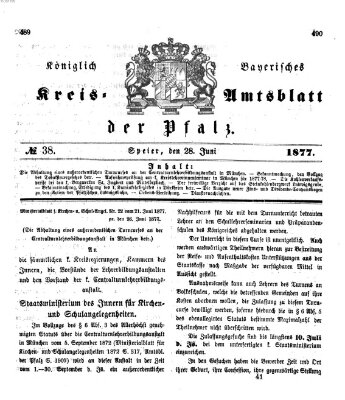 Königlich-bayerisches Kreis-Amtsblatt der Pfalz (Königlich bayerisches Amts- und Intelligenzblatt für die Pfalz) Donnerstag 28. Juni 1877