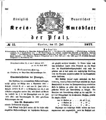 Königlich-bayerisches Kreis-Amtsblatt der Pfalz (Königlich bayerisches Amts- und Intelligenzblatt für die Pfalz) Dienstag 17. Juli 1877