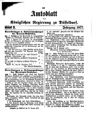 Amtsblatt für den Regierungsbezirk Düsseldorf Samstag 20. Januar 1877