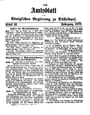 Amtsblatt für den Regierungsbezirk Düsseldorf Samstag 21. April 1877