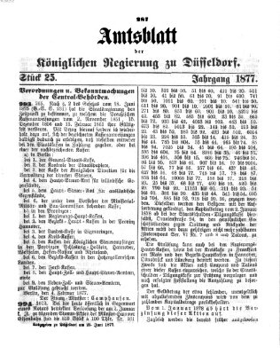Amtsblatt für den Regierungsbezirk Düsseldorf Samstag 23. Juni 1877
