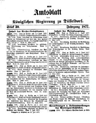 Amtsblatt für den Regierungsbezirk Düsseldorf Samstag 28. Juli 1877