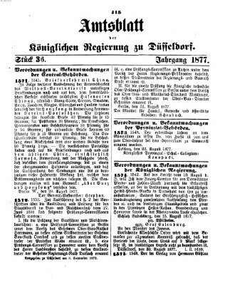 Amtsblatt für den Regierungsbezirk Düsseldorf Samstag 8. September 1877