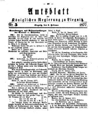 Amts-Blatt der Preußischen Regierung zu Liegnitz Samstag 3. Februar 1877