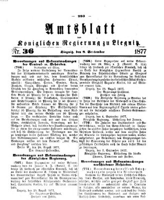 Amts-Blatt der Preußischen Regierung zu Liegnitz Samstag 8. September 1877