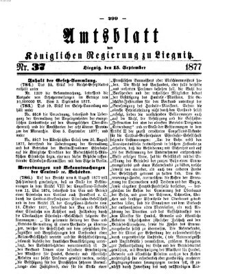 Amts-Blatt der Preußischen Regierung zu Liegnitz Samstag 15. September 1877