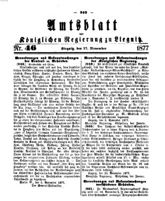 Amts-Blatt der Preußischen Regierung zu Liegnitz Samstag 17. November 1877