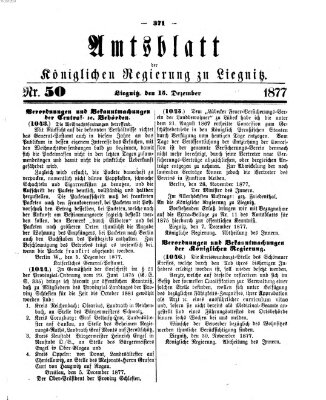 Amts-Blatt der Preußischen Regierung zu Liegnitz Samstag 15. Dezember 1877