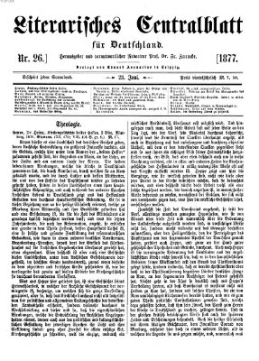 Literarisches Zentralblatt für Deutschland Samstag 23. Juni 1877