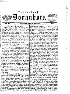 Deggendorfer Donaubote Mittwoch 21. Februar 1877