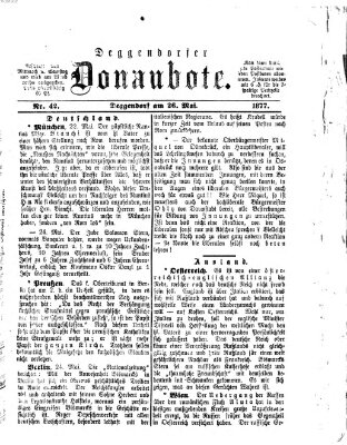 Deggendorfer Donaubote Samstag 26. Mai 1877