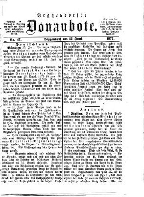 Deggendorfer Donaubote Mittwoch 13. Juni 1877