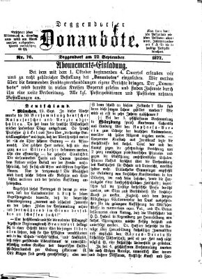 Deggendorfer Donaubote Samstag 22. September 1877