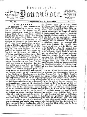 Deggendorfer Donaubote Samstag 10. November 1877