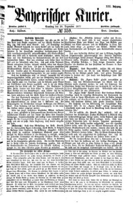 Bayerischer Kurier Samstag 29. Dezember 1877