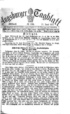 Augsburger Tagblatt Mittwoch 13. Juni 1877