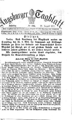 Augsburger Tagblatt Sonntag 19. August 1877