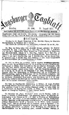 Augsburger Tagblatt Dienstag 21. August 1877